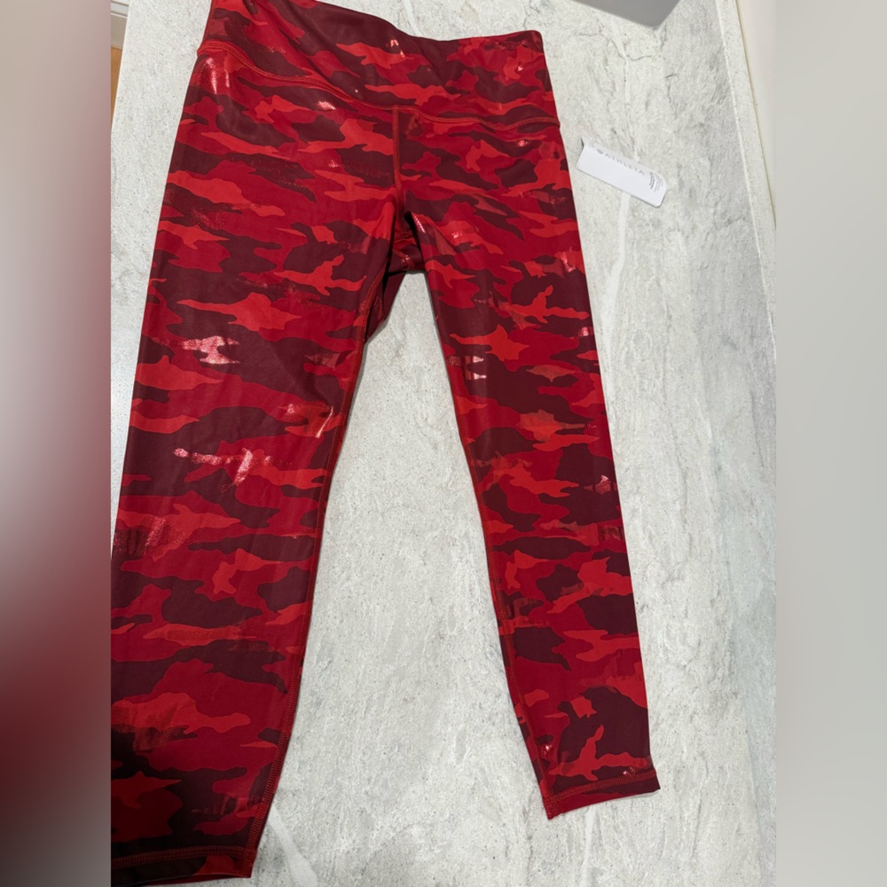 Athleta Vibrant Red Camouflage Leggings NWT